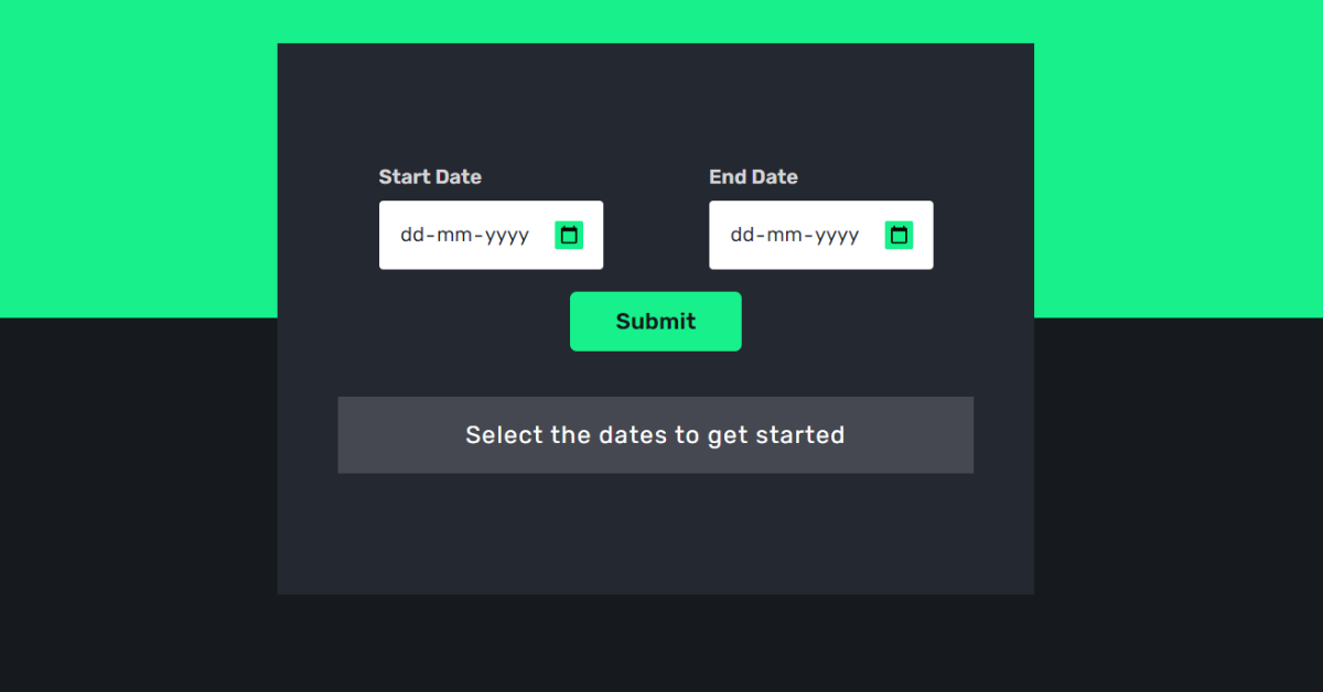 Get Days Between Two Dates Calculator using HTML, CSS & JavaScript