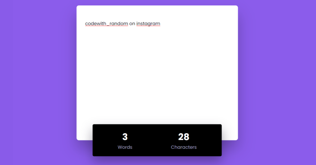 Live Word Counter using HTML, CSS & JavaScript