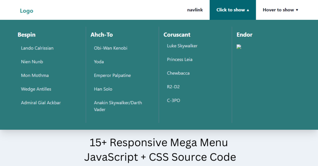 27+ Responsive Mega Menu With Sub-Menu Using JavaScript
