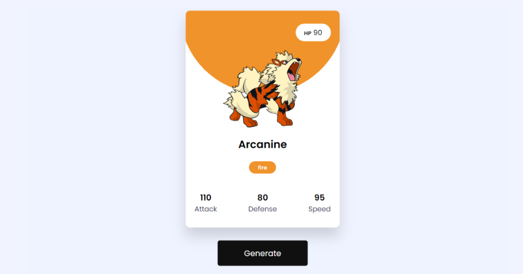 Pokemon Card Generator using CSS and JavaScript
