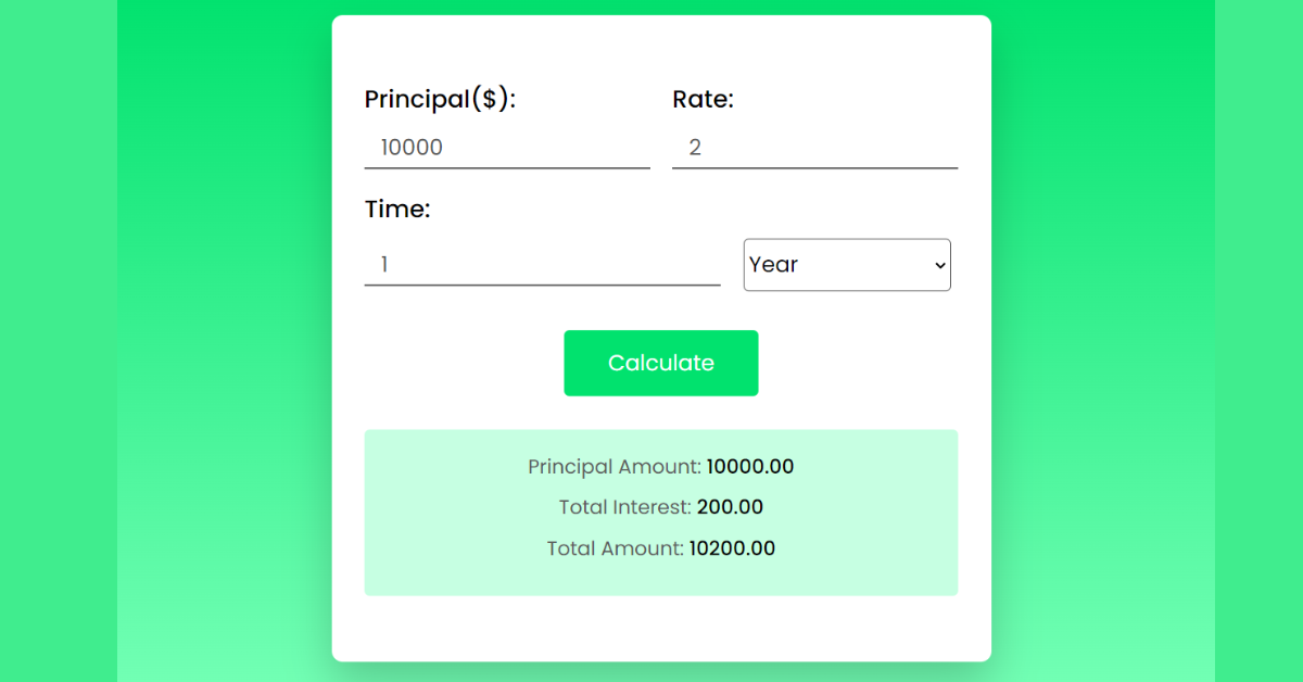 You are currently viewing Interest Calculator using HTML, CSS and JavaScript