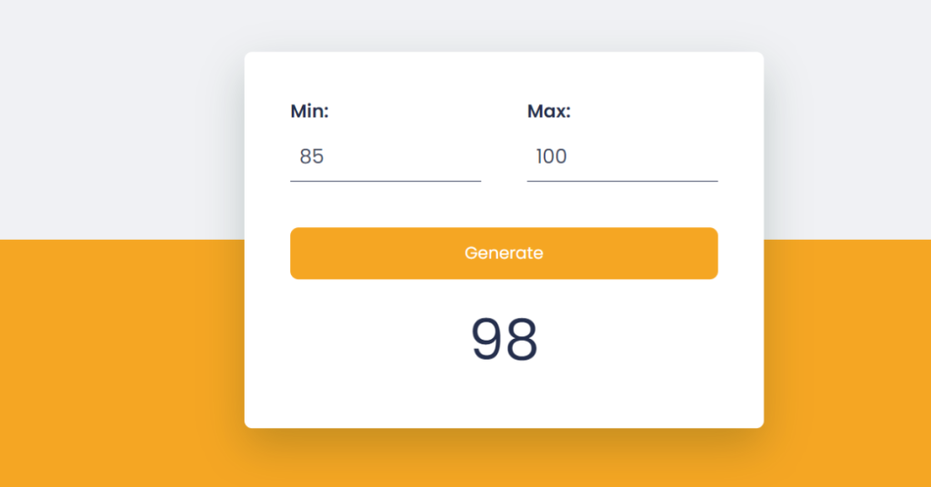 Random Number Between A Given Range using JavaScript