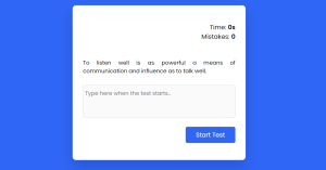 Read more about the article Typing Test using HTML, CSS & JavaScript