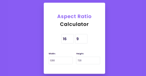 Read more about the article Aspect Ratio Calculator using HTML, CSS & JavaScript