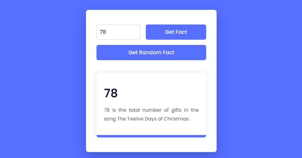 Number Trivia App using HTML, CSS & JavaScript