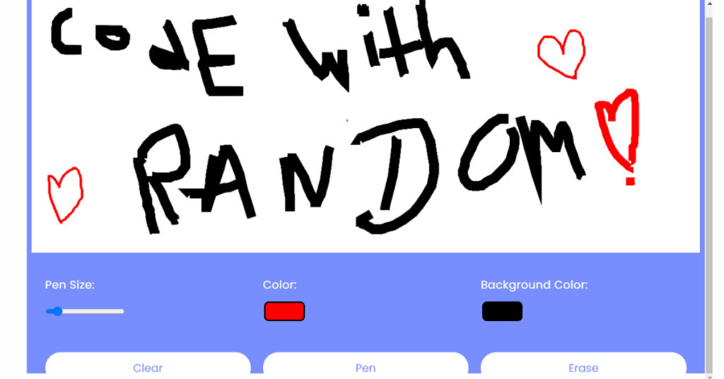 Drawing App using HTML, CSS & JavaScript