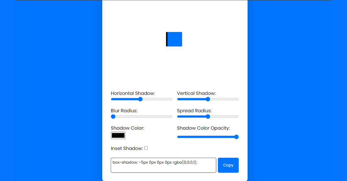 Box Shadow Generator CSS & JavaScript