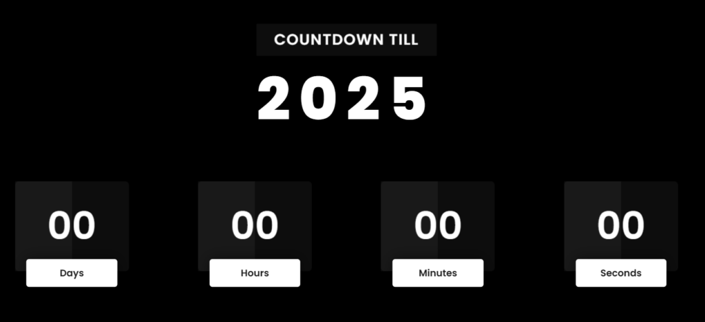New Year Countdown using HTML, CSS & JavaScript (for 2025)
