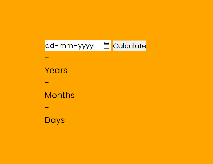 Age Calculator Using HTML,CSS and JavaScript