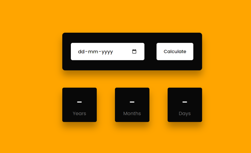 Age Calculator Using HTML,CSS and JavaScript