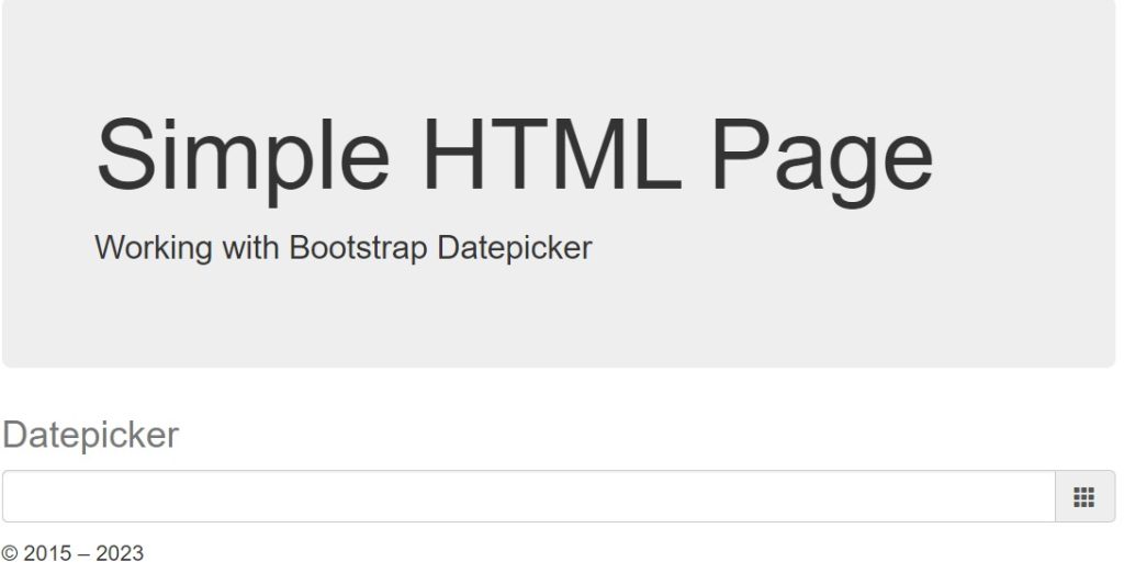  Bootstrap Date Picker 