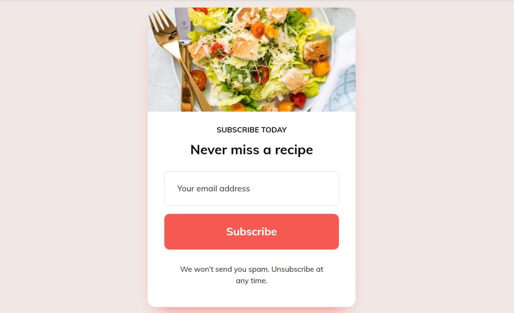 Email Subscription Form Using HTML and CSS