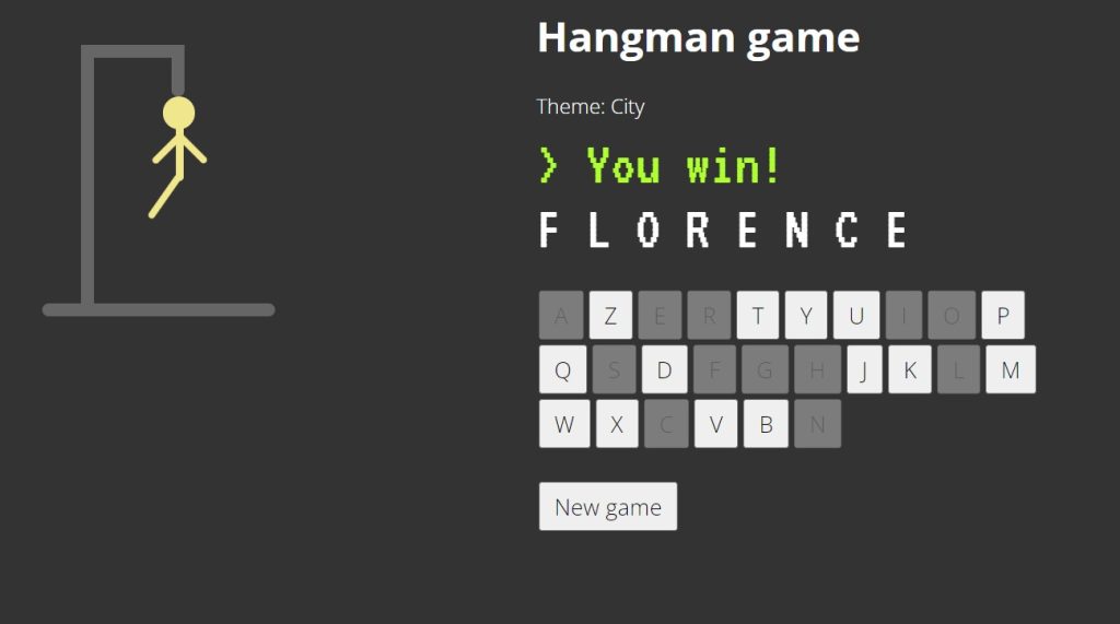 Hangman Game Using HTML ,CSS and JavaScript