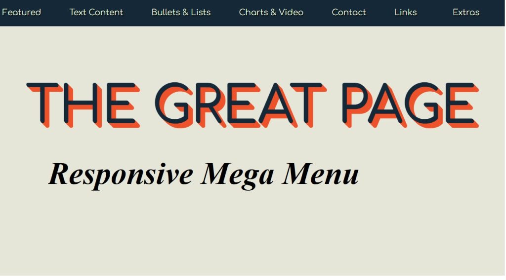 Responsive Mega Menu With Sub-Menu