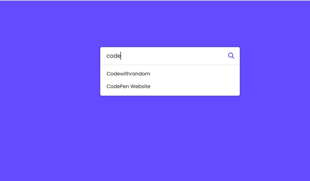 Search Bar With Autocomplete using HTML & JavaScript