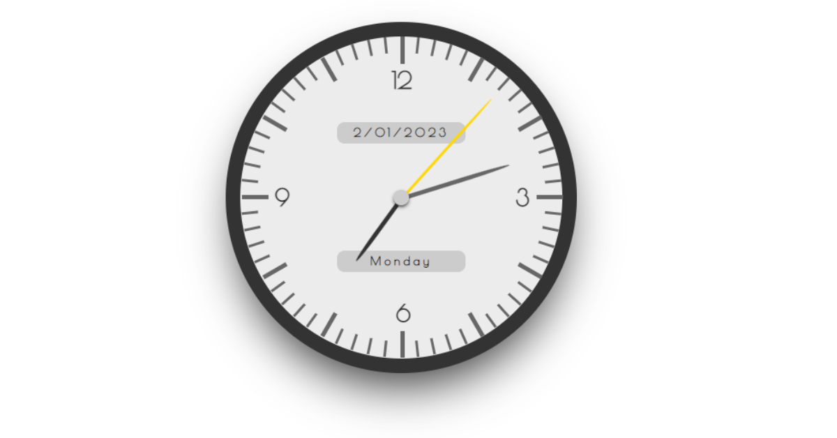 Analog Clock using HTML, CSS and JavaScript