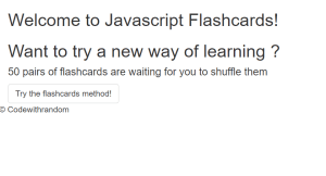 Flashcards Using HTML and JavaScript With Code
