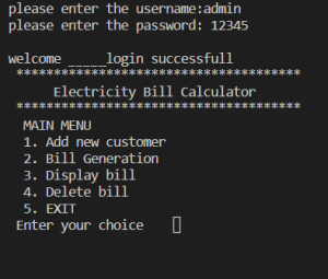Electricity Bill generator using C++