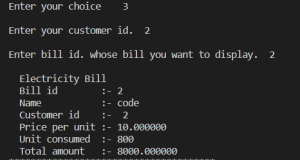 Electricity Bill generator using C++