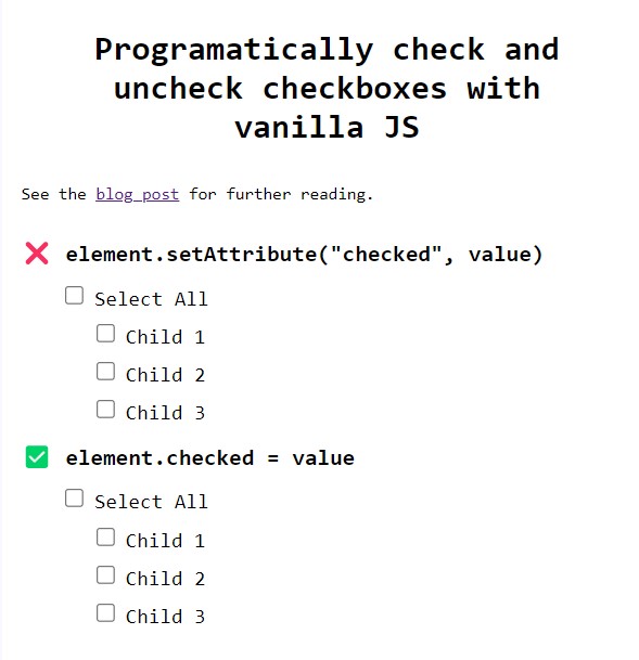  Check/Uncheck Checkbox with JavaScript