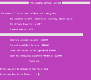 Advanced Atm Management System Using C++