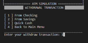 Atm Simulator using C++