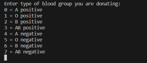 Simple Blood Donation System using C++