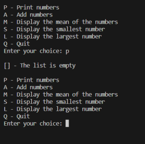 Number List and Operations Project in C++