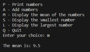 Number List and Operations Project in C++