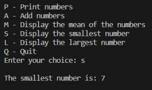 Number List and Operations Project in C++