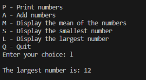 Number List and Operations Project in C++