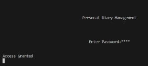 Personal Dairy Management System
Using C++