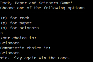 Rock Paper and Scissor Game Using C++