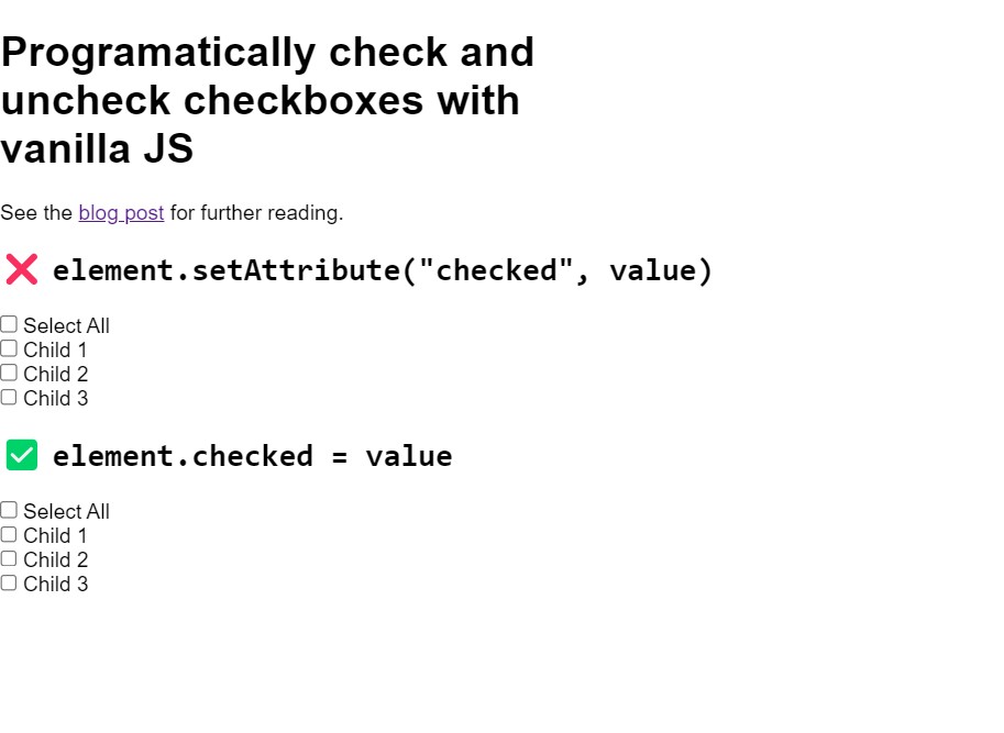  Check/Uncheck Checkbox with JavaScript