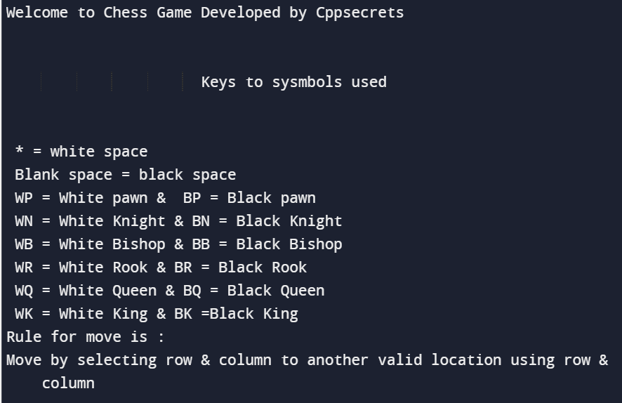 Chess Game in C++
