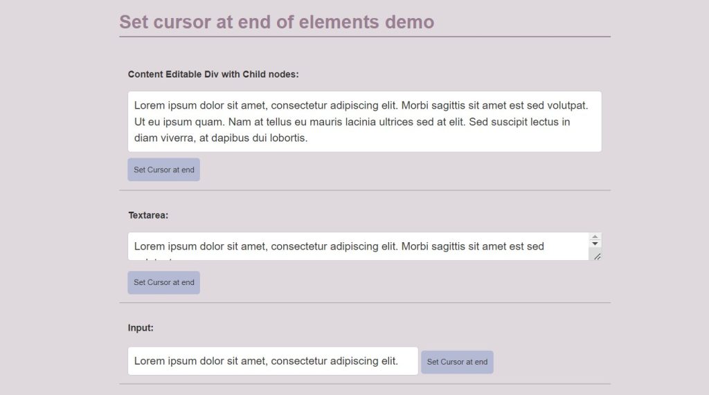 Set Cursor Position in the Input Using JavaScript