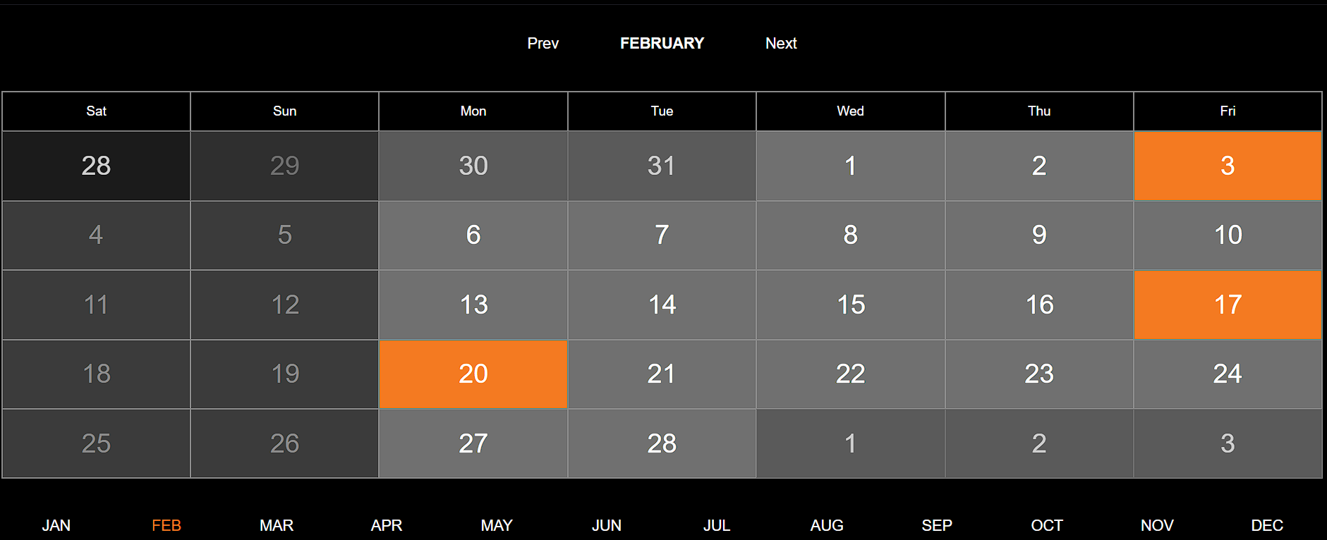 15+ CSS Calendars 15+ CSS Calendars