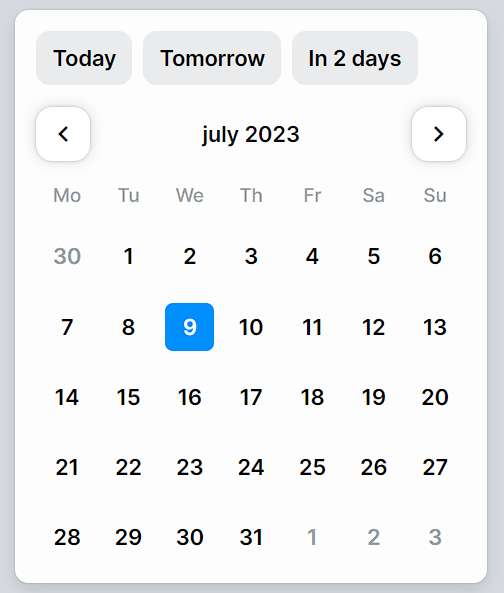 15+ CSS Calendars