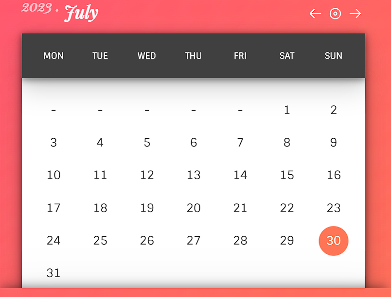15+ CSS Calendars