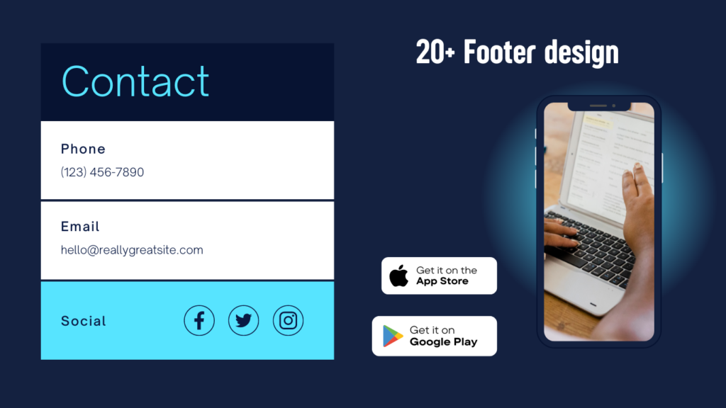 20+ CSS Footer Designs