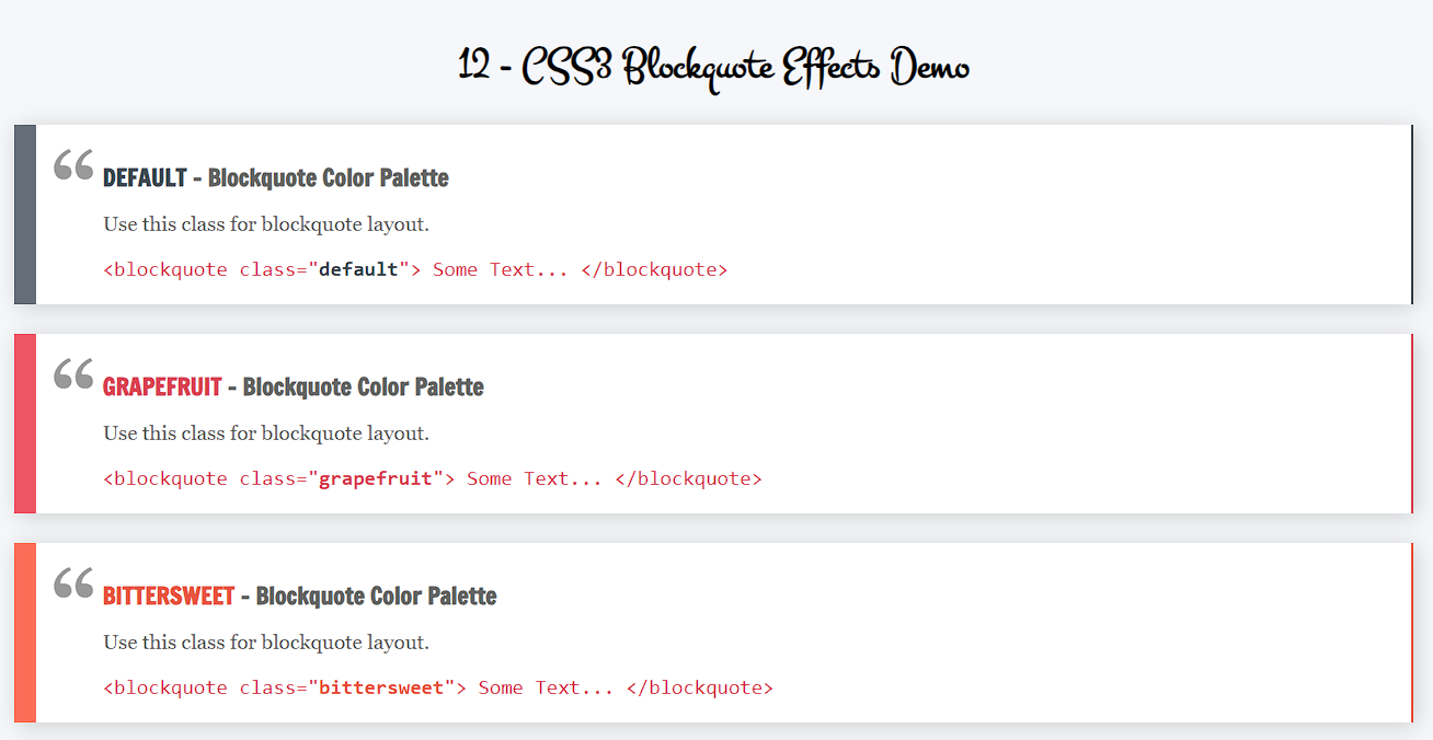 20+ Beautiful CSS Blockquotes - CodeWithRandom