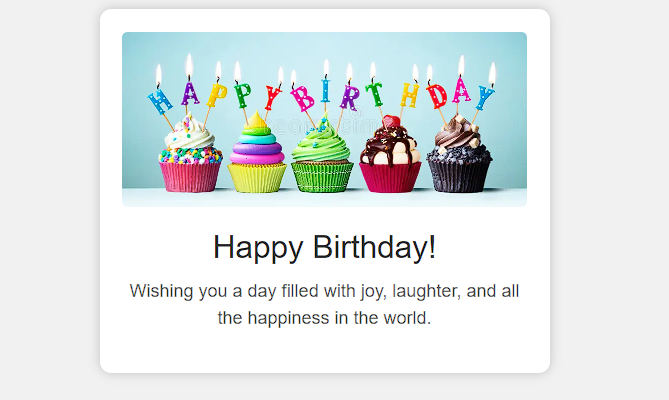 Happy Birthday Wishes Using HTML and CSS