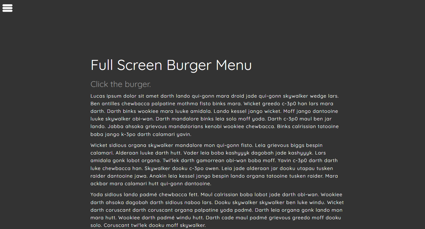 100+ Hamburger Menu ( HTML,CSS and JS) - CodeWithRandom
