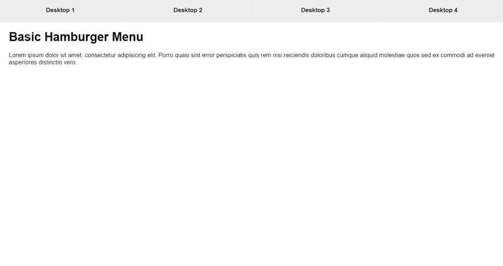 Basic Hamburger Menu