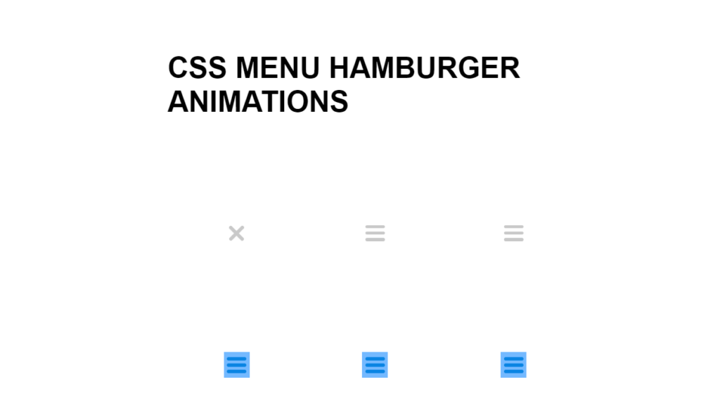 MENU HAMBURGER ANIMATIONS (css)