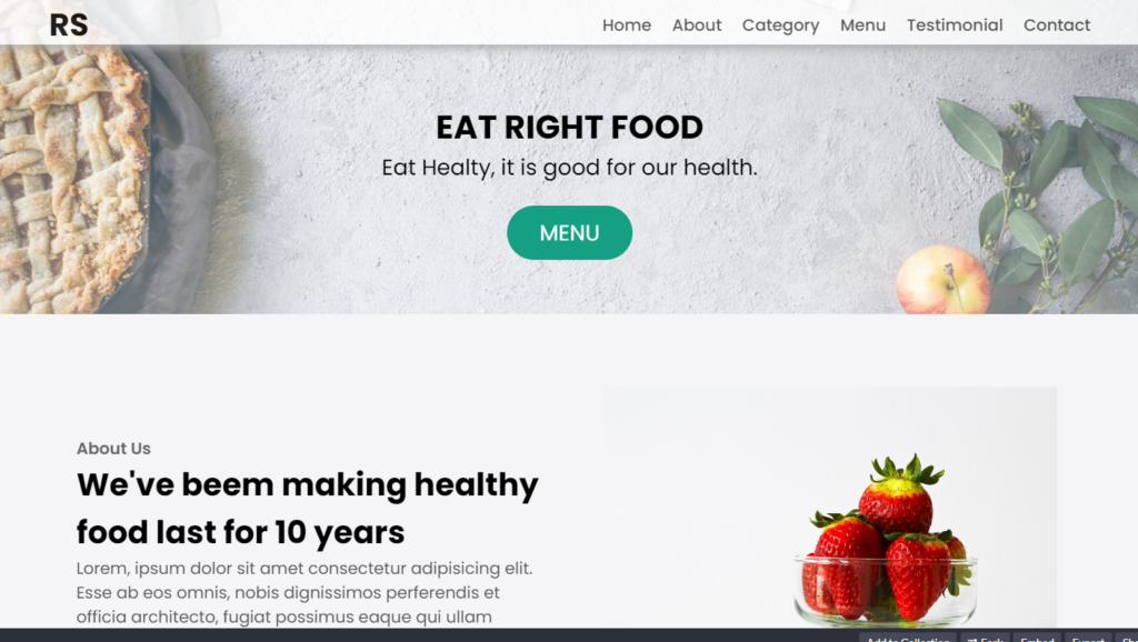 Restaurant Website Hamburger Menu