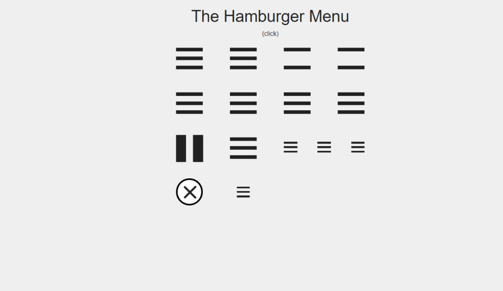 The Hamburger Menu