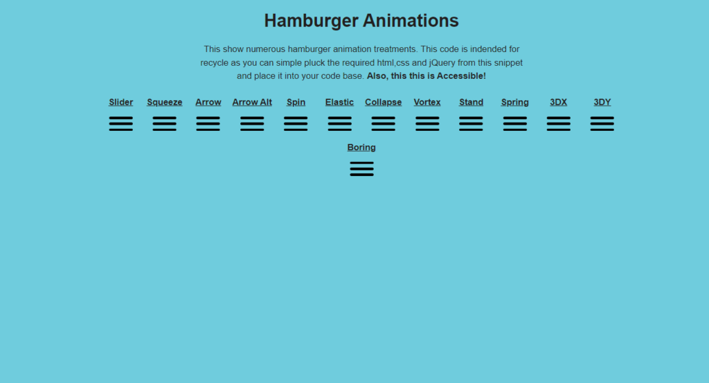 Types of Hamburger Menu