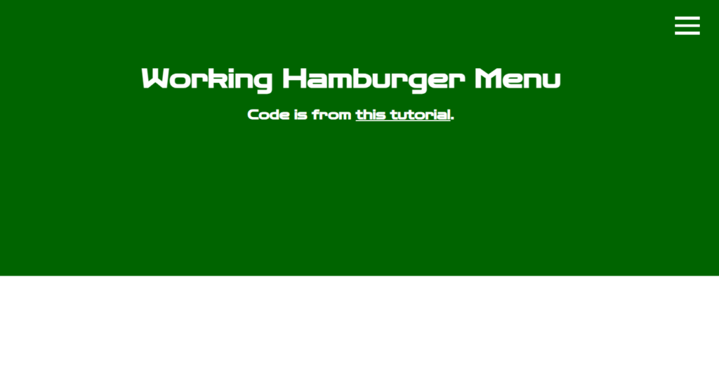 Hamburger menu