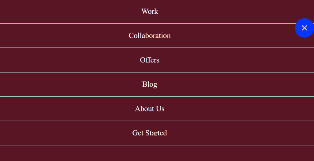 Creative Hamburger Menu